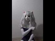 Preview 6 of Bianco Futa Furry Cat Cum in Swimsuit da Magic wand