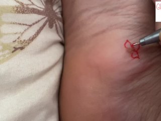 drawing petals on the moles of my feet ..foot fetish - glimpseofme