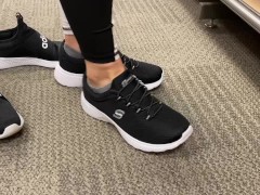 PUBLICLY TRYING ON SHOES IN TARGET