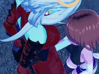 Suprême Kai Chronoa suce la bite de Tony, a un orgasme de levrette. Dragon ball xenoverse futanari hentai