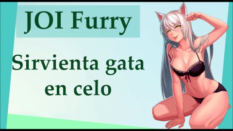 JOI Furry hentai. Sirvienta maid en celo.