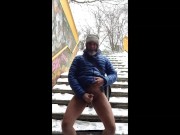 Preview 2 of 1ncandenza wanks and pisses on the frozen canal