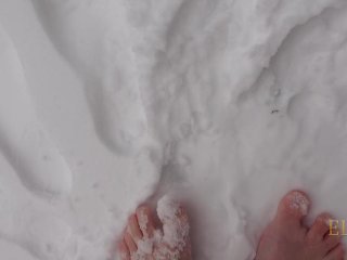 Feet in the snow