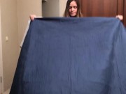 Preview 1 of Cute Girl Sensual Blowjob and Riding on Dick before Bedtime - Homemade