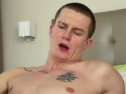 Preview 6 of Jerk off challenge with straight friend, I peeped on his cock to cum