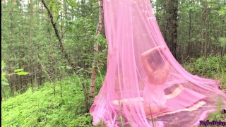 Adorable Girl In The Tent Blowjob Dick And Doggystyle