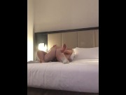 Preview 3 of Hotwife fucking Boyfriend in hotel while Husband Watches