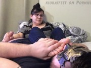 Preview 4 of Smelling Cheesy Teen Toes during a Handjob!