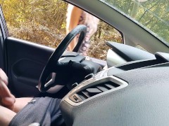 Video Public dick flash in car. Gorgeous stranger girl caught me jerking off in public and helped me. P. 1