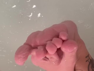 Soaked Feet in the Tub - AyeAllie Wrinkly Wet Toes, Foot Play, Bath Show Footslut