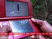 Preview 4 of I find a device that apears to be a 3DS while Walking Naked in Nature - Watch me Cum all over it