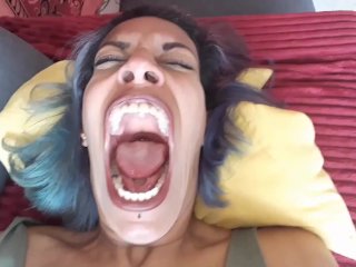 solo female, reality, mouth fetish, yawning