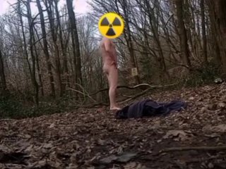 Naked in forest and on trail