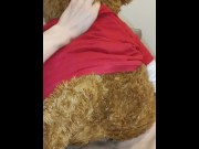 Preview 2 of Fucking my best friend teddy bear in his tight ass without a condom (turn up the volume)