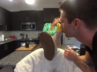 Step Mom Seduces Step Son with Sexy Nylon Soles