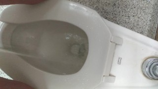 First Time Standing To Piss In Public Restroom (Made A Mess!)