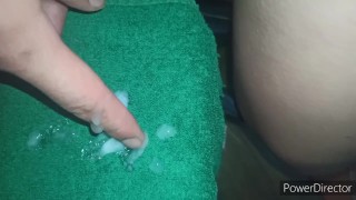 Masturbating on top of my towel