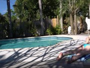 Preview 1 of Poolside Sex With Sweet Blonde Girlfriend - Sabrina Snow - Perfect Girlfriend