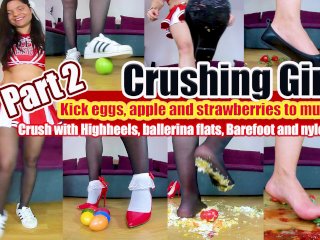 fruit, object crush, vegetables, feet