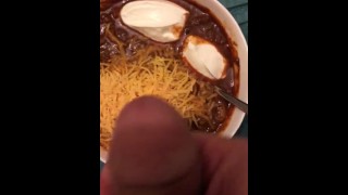 Stroking Over a Bowl of Chili FOOD FETISH