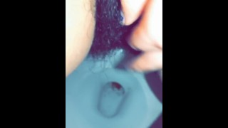 Hairy Pussy Pees in Toilet