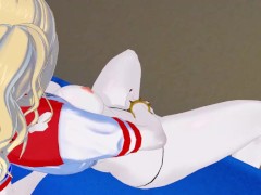 Harley Quinn fingers her pussy in the subway.