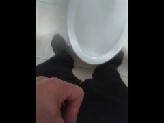 POV Peeing and Flushing & Unzipping and Zipping One-Handed n A Stall; No Audio
