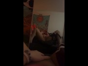 Preview 1 of Quarantined Babe Films herself cumming twice on snapchat with toys