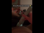 Preview 4 of Quarantined Babe Films herself cumming twice on snapchat with toys