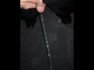 frozen river trail, melting ice, outdoor pissing, vertical video