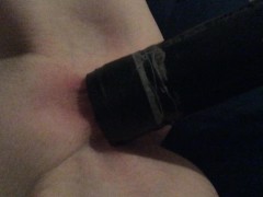 Getting my pussy sucked on with a vacuum cleaner until it swells up