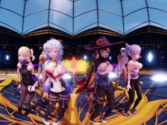 Genshin Impact - Group Dance & Orgy [UNCENSORED HENTAI 4K MMD]