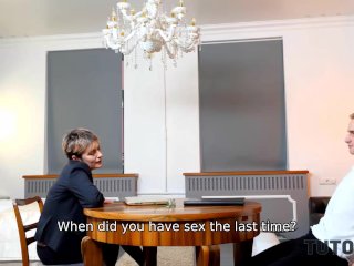 TUTOR4K. Tutor with short hair nailed by student in several hot poses