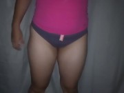 Preview 5 of my husband masturbates and ends up in my ass watching me try on my new underwear