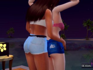 Two Big Tits Fuck After a Beach Party - Sexual Hot Animations