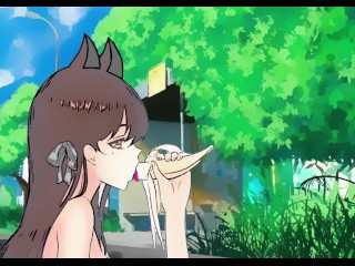Pokemon Teen with Ears Blowjob Banana [4k Animation]