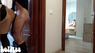 Prima fucks the maid and then destroys his wife's ass - La maid in the bathroom secretly P.1