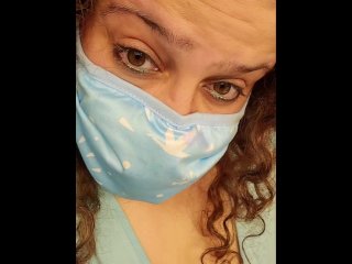 Mask wearing Puerto Rican milf seductively tease and plays with her pussy till she squirts big