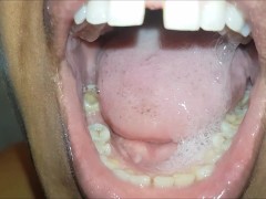 Huge and sloppy BBW tongue