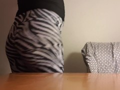 Big Booty British Sissy Slut In Zebra Yoga Pants