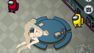 Porn mature gay men occupy the dining room in Among Us
