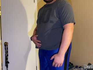 Fat light skin guy being verbal while showing up his big belly