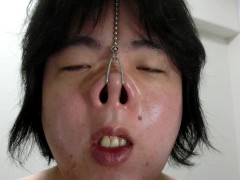 Nose hook masturbation2
