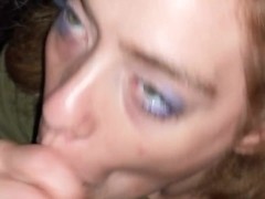 Sorority Leader Sucks Cock after Party on College Quad