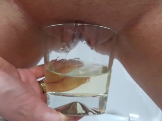 Hubby drink my pee from Whisky glass and cleanup my pussy after