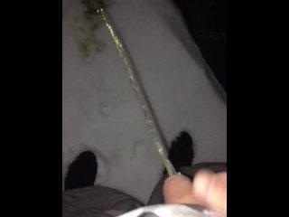 pissing, hot tub, snow piss, outdoor peeing