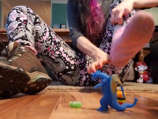 Destroying A Gummy Man with My BareFoot
