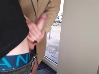 Public Masturbation. Stranger girl caught me jerking off and flashing my dick and helped me cum.