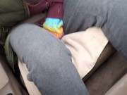 Preview 2 of Naughty Pull-ups Diaper Girl Pees In Daddy's Truck While He's Driving