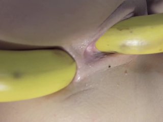4K DP Pussy And Ass Compilation With Bananas, Lollipop, Hands And_Butt Plug